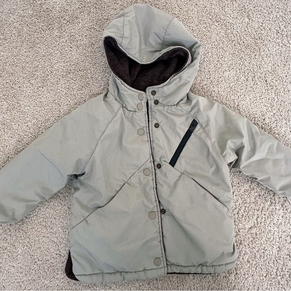 Zara baby Toddler Reversible Hoodie Parka puffer jacket